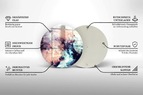 Kuchynská doska veľká zo skla Maľovaná abstrakcia