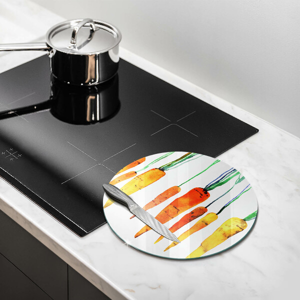 Kuchynská doska veľká zo skla Mrkva ilustrácie