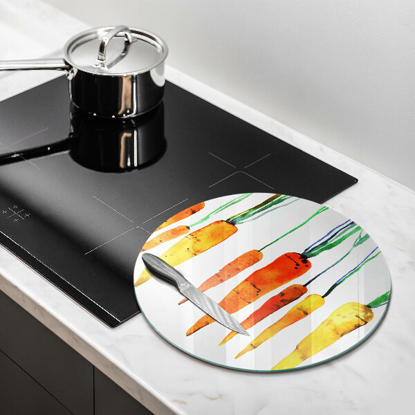 Kuchynská doska veľká zo skla Mrkva ilustrácie