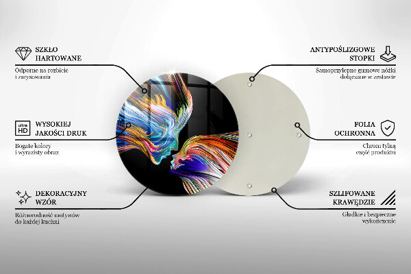 Kuchynská doska veľká zo skla Bozk abstrakcia
