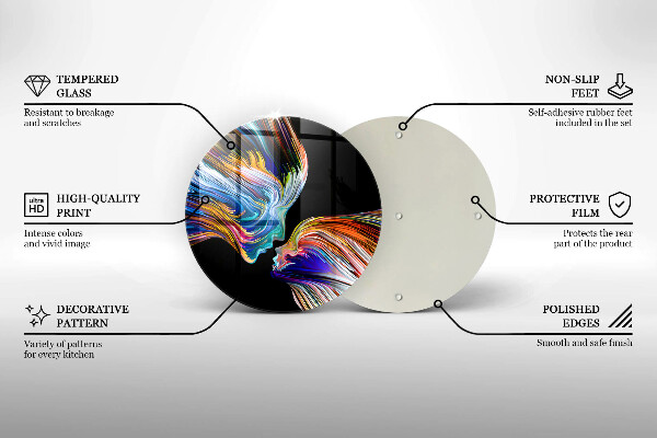 Kuchynská doska veľká zo skla Bozk abstrakcia