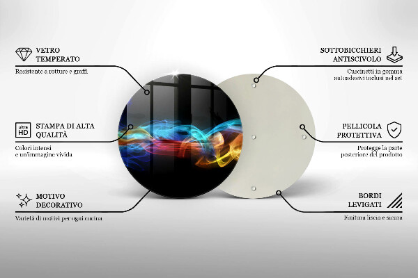 Kuchynská doska zo skla Farebný dym