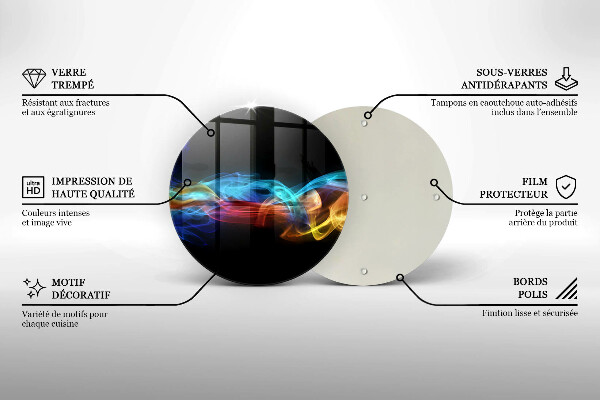 Kuchynská doska zo skla Farebný dym