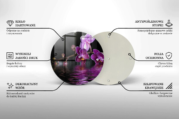 Kuchynská doska zo skla Orchideová zenová voda