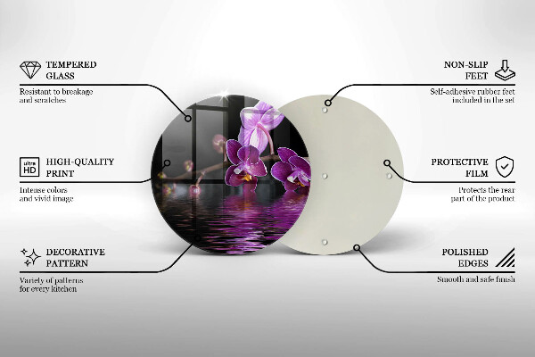 Kuchynská doska zo skla Orchideová zenová voda