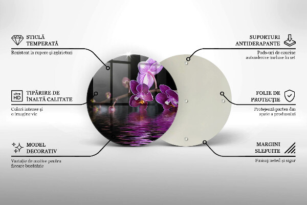 Kuchynská doska zo skla Orchideová zenová voda