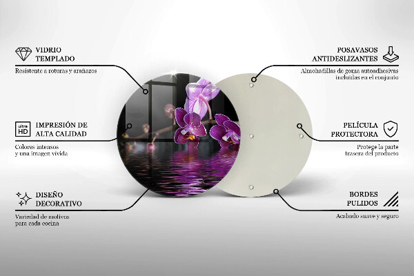 Kuchynská doska zo skla Orchideová zenová voda