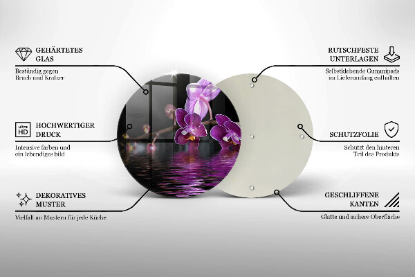 Kuchynská doska zo skla Orchideová zenová voda