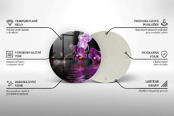 Kuchynská doska zo skla Orchideová zenová voda