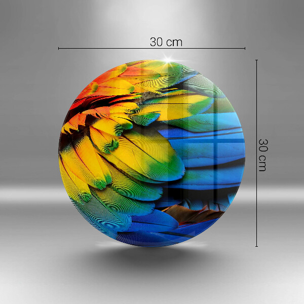Kuchynská doska veľká zo skla Farebné papagájové perie