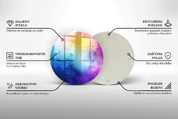 Kuchynská doska veľká zo skla Dúhový akvarel strieka