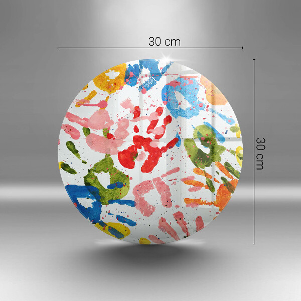 Kuchynská doska veľká zo skla Stopy detských rúk