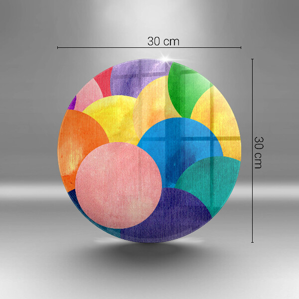 Kuchynská doska veľká zo skla Farebné kruhy