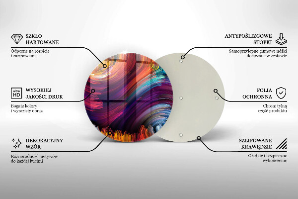Kuchynská doska veľká zo skla Farebné odlesky