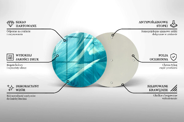 Kuchynská doska veľká zo skla Jemné perie