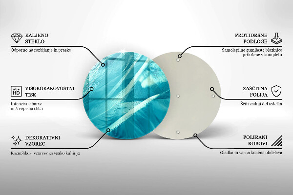 Kuchynská doska veľká zo skla Jemné perie