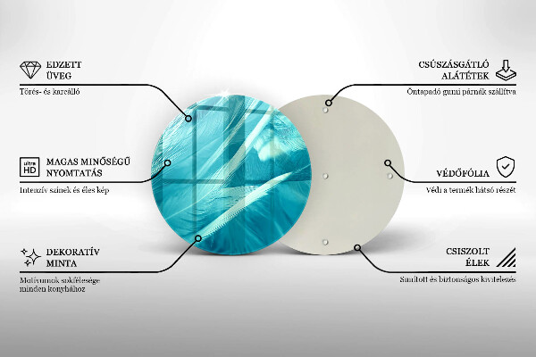 Kuchynská doska veľká zo skla Jemné perie