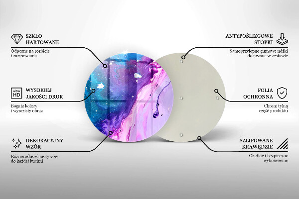 Kuchynská doska veľká zo skla Abstrakce atramenty