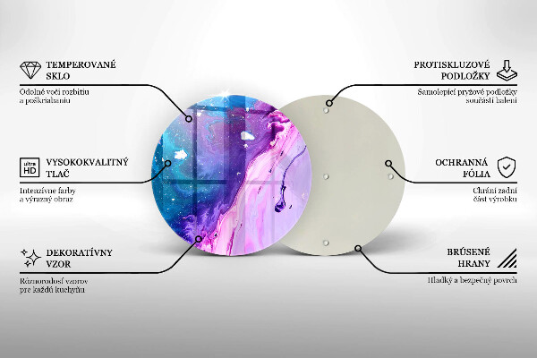Kuchynská doska veľká zo skla Abstrakce atramenty