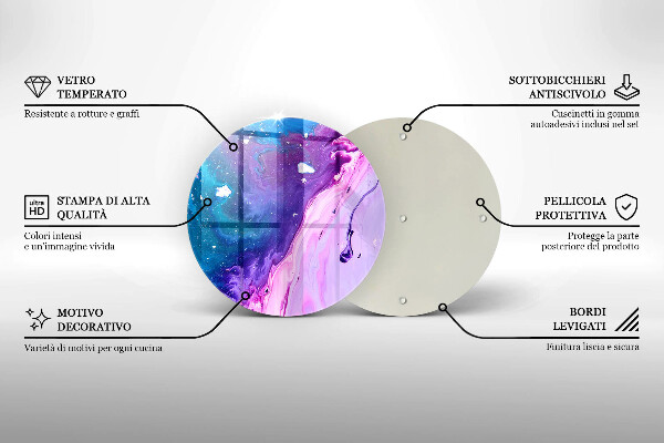 Kuchynská doska veľká zo skla Abstrakce atramenty