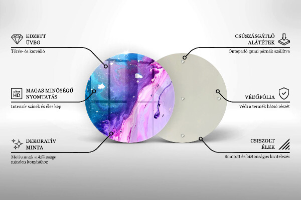 Kuchynská doska veľká zo skla Abstrakce atramenty