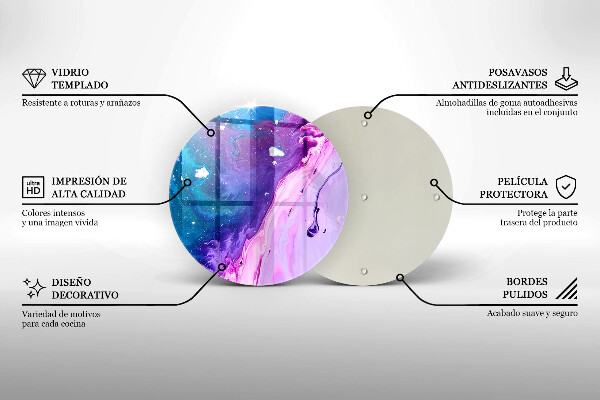Kuchynská doska veľká zo skla Abstrakce atramenty