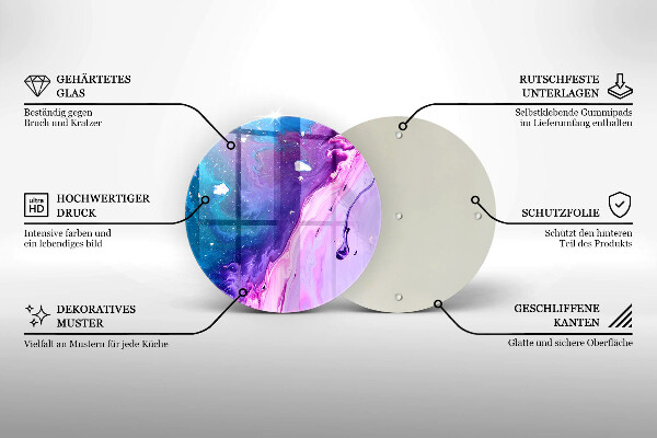 Kuchynská doska veľká zo skla Abstrakce atramenty
