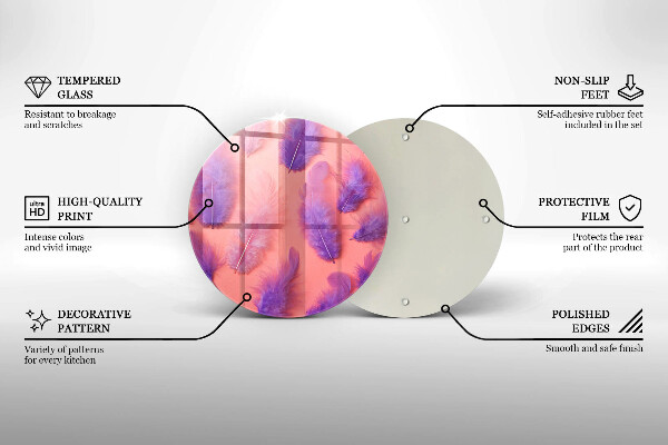 Kuchynská doska veľká zo skla Nadýchané perie