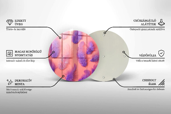 Kuchynská doska veľká zo skla Nadýchané perie