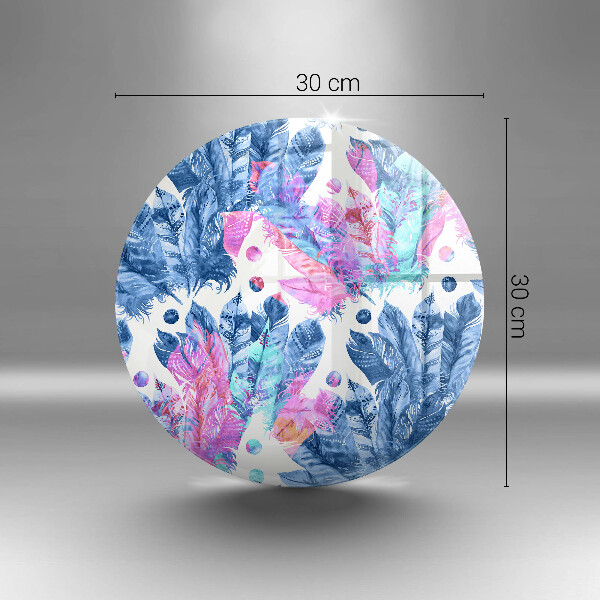 Kuchynská doska veľká zo skla Perie boho ilustrácie