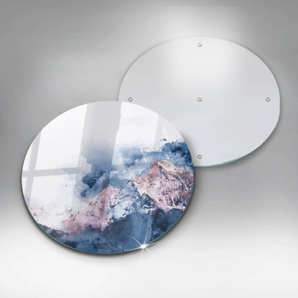 Kuchynská doska veľká zo skla Abstraktné maľované hory