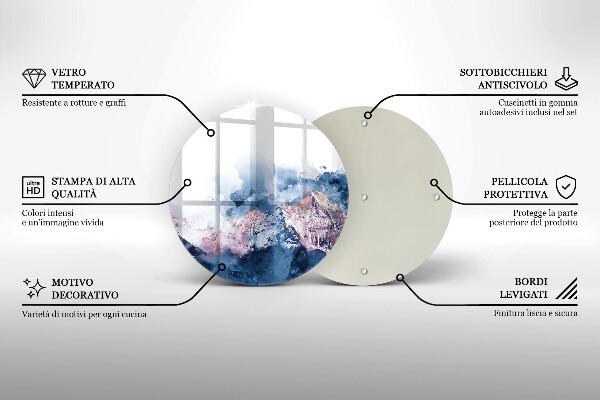 Kuchynská doska veľká zo skla Abstraktné maľované hory
