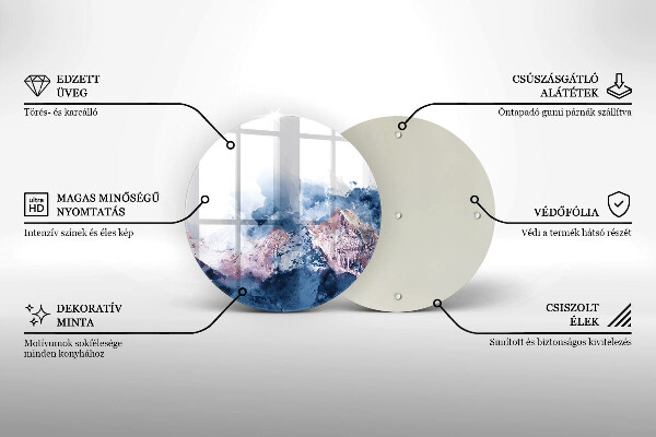 Kuchynská doska veľká zo skla Abstraktné maľované hory