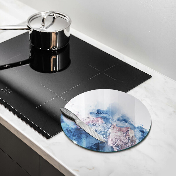 Kuchynská doska veľká zo skla Abstraktné maľované hory