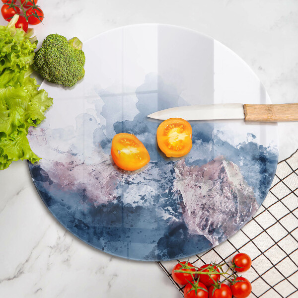 Kuchynská doska veľká zo skla Abstraktné maľované hory