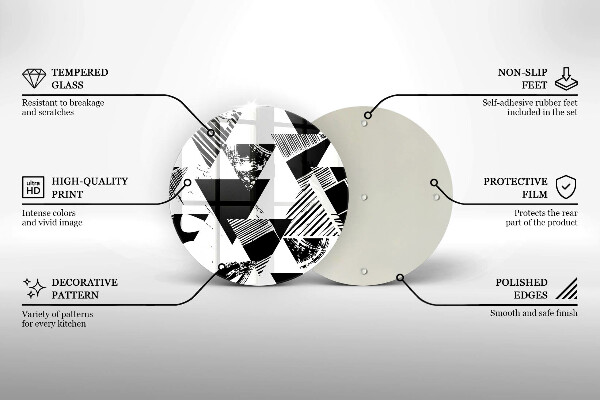 Kuchynská doska veľká zo skla Geometrické trojuholníky