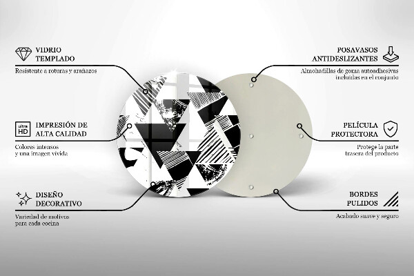 Kuchynská doska veľká zo skla Geometrické trojuholníky