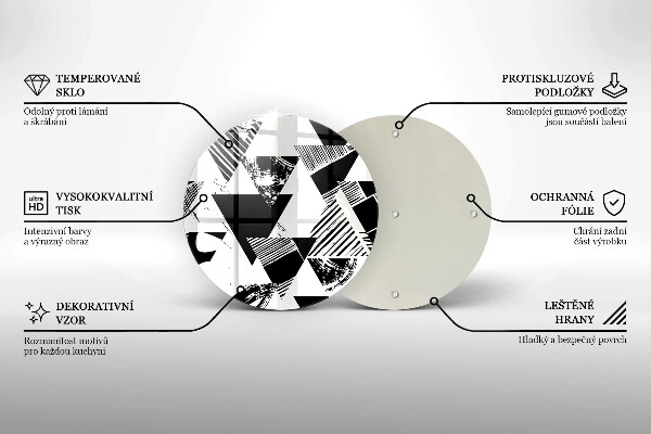 Kuchynská doska veľká zo skla Geometrické trojuholníky