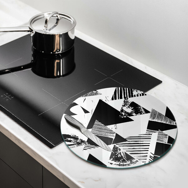 Kuchynská doska veľká zo skla Geometrické trojuholníky