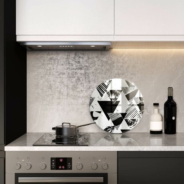 Kuchynská doska veľká zo skla Geometrické trojuholníky