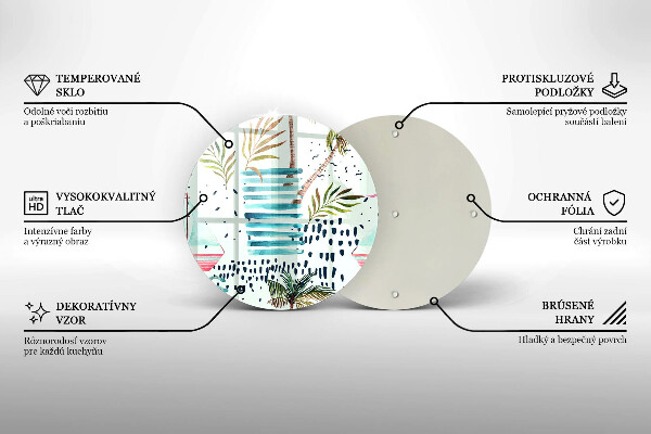 Kuchynská doska veľká zo skla Dovolenkové ilustrácie