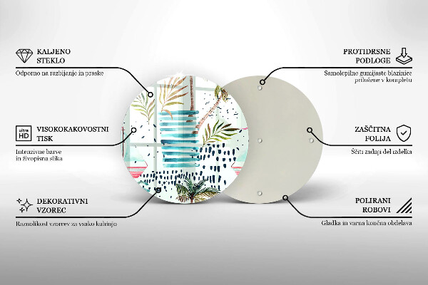 Kuchynská doska veľká zo skla Dovolenkové ilustrácie