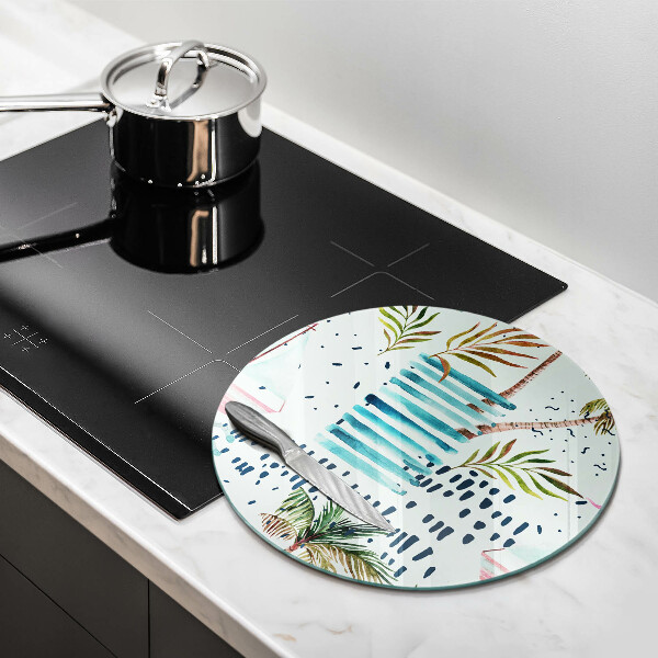 Kuchynská doska veľká zo skla Dovolenkové ilustrácie