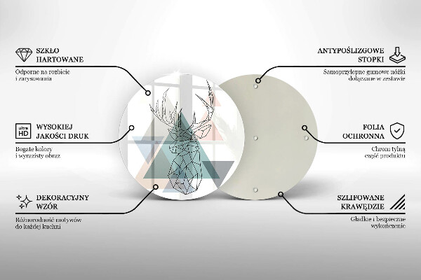 Kuchynská doska veľká zo skla Abstraktný jeleň