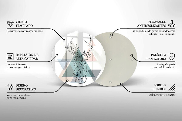 Kuchynská doska veľká zo skla Abstraktný jeleň