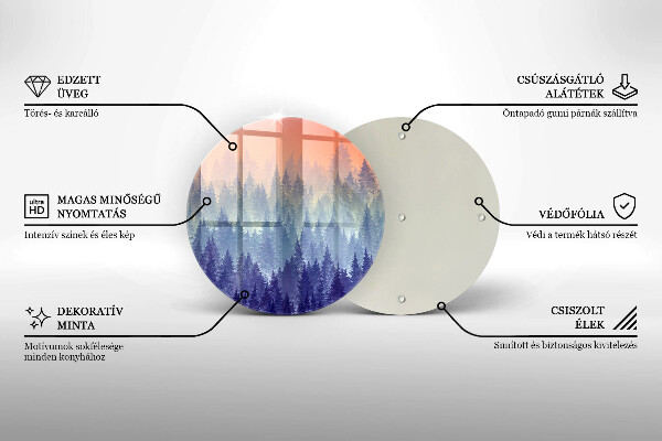 Kuchynská doska zo skla Les pri západe slnka