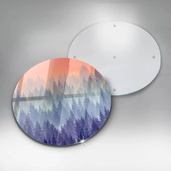 Kuchynská doska zo skla Les pri západe slnka