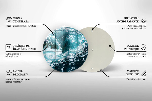 Kuchynská doska zo skla Peniace vlny vody