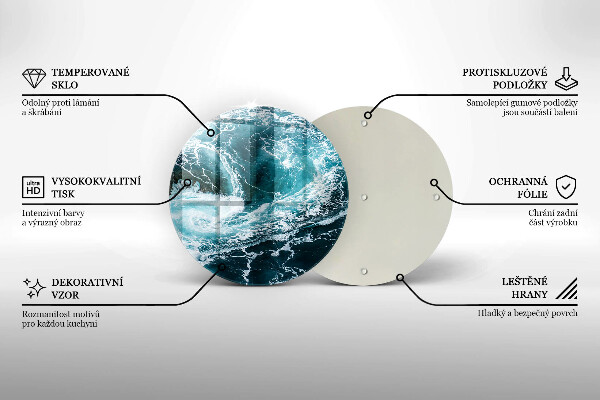 Kuchynská doska zo skla Peniace vlny vody