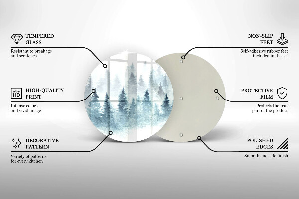 Kuchynská doska zo skla Maľovaný zimný les
